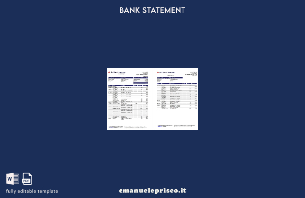 modello Excel (pagine) di estratto conto bancario Natwest in stile verificato de
